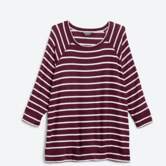 MIX BY 41 HAWTHORN Arnold Three Quarter Sleeve Raglan Knit Top, Burgundy, Medium - Picture 1 of 7